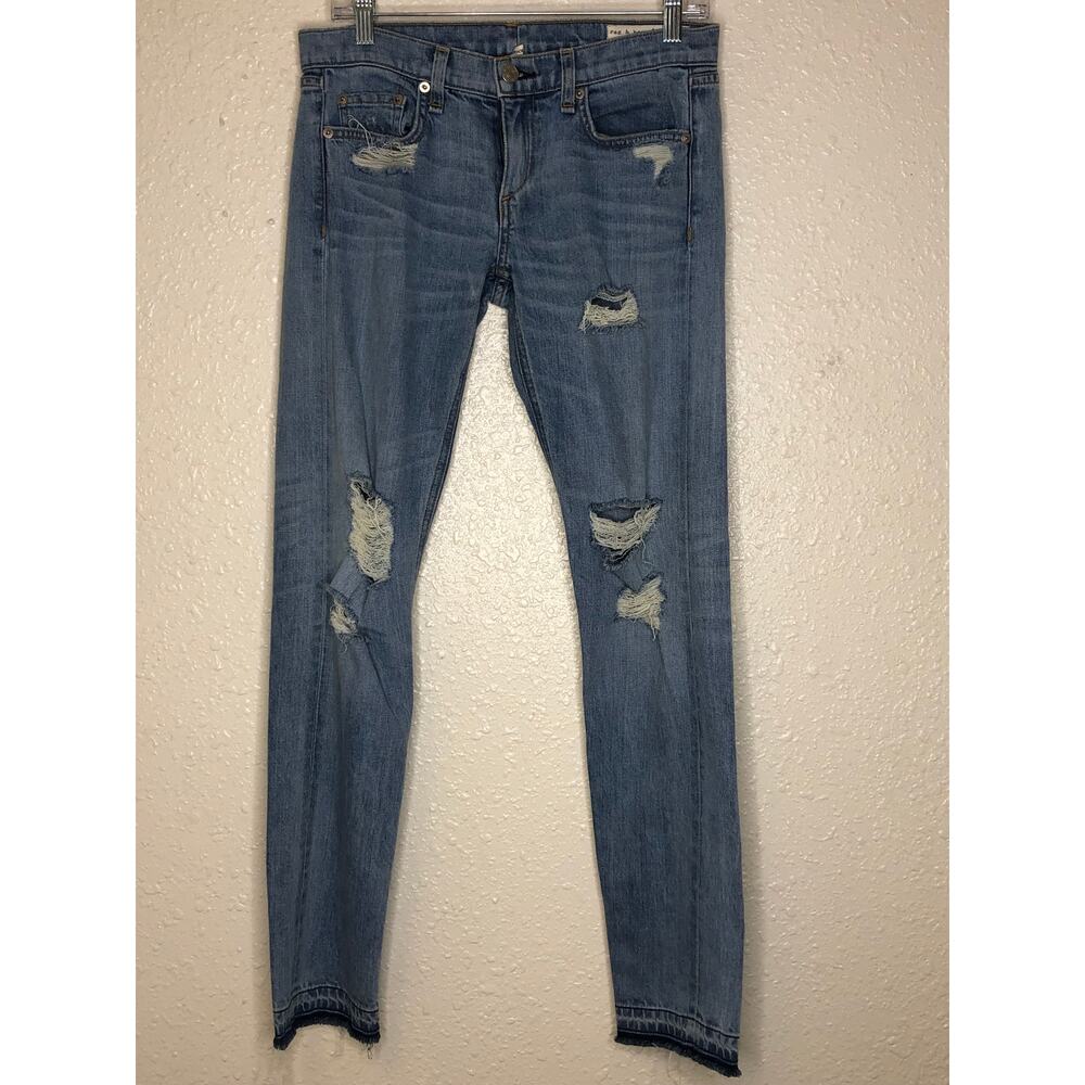 Rag & Bone Low Rise Straight Leg Light Wash Boyfriend Jeans XS size 24
